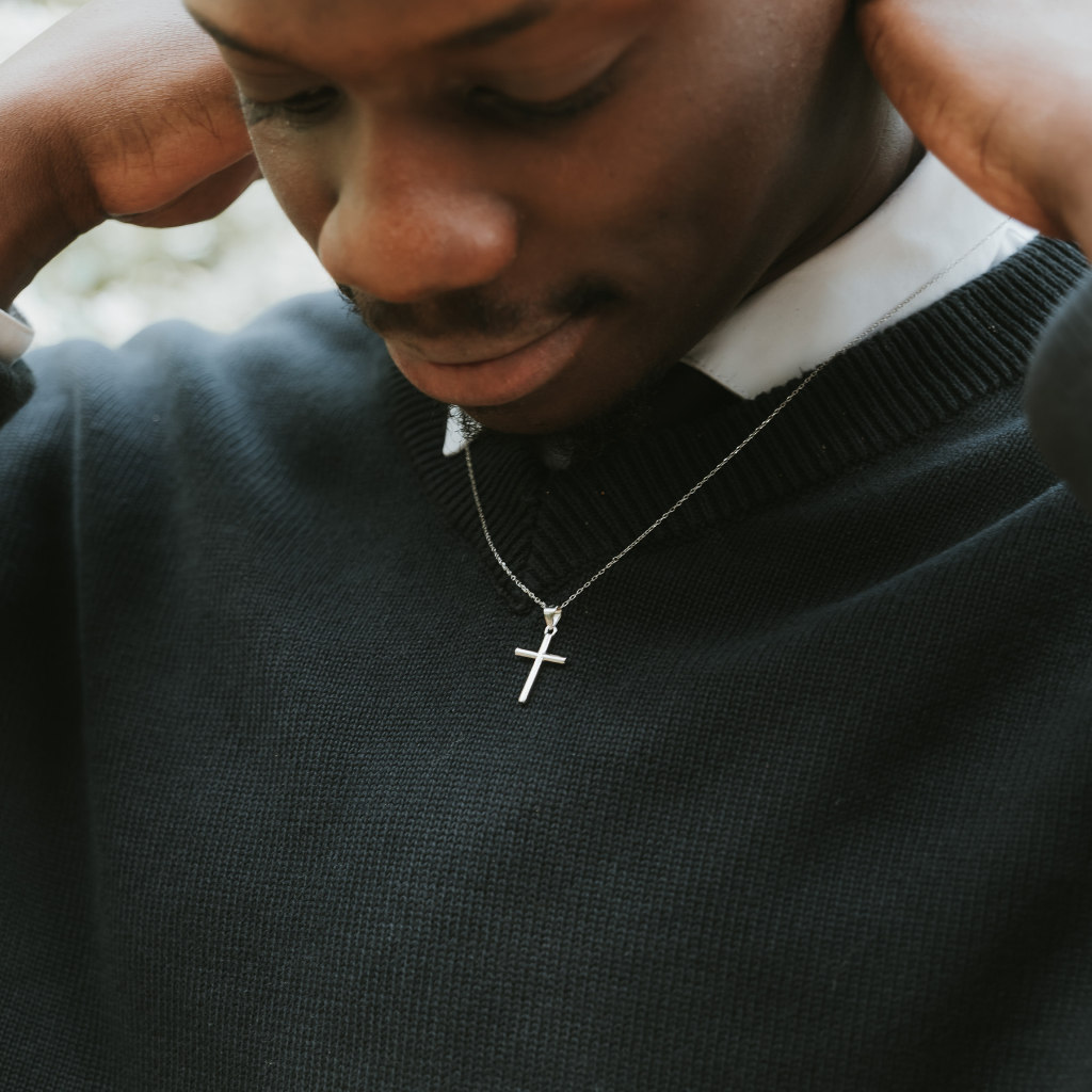 Collier croix homme Jean 3:16