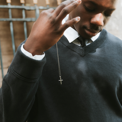 Collier croix homme Jean 3:16